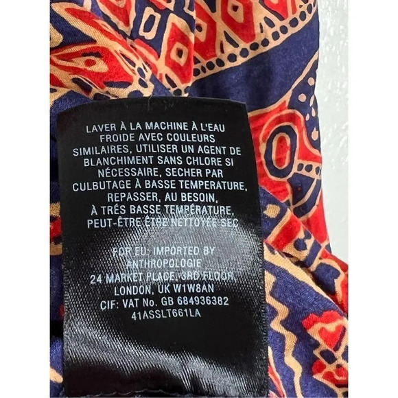 Vanessa Virginia Women's Pleated Quarter Sleeve Mahdia Peasant Blouse‎ Size 4 - Picture 6 of 9